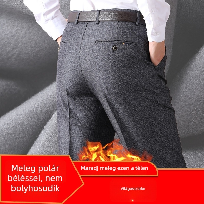 Nyári magas derekú, lazán szabott férfi nadrágok középkorúaknak, hosszú.