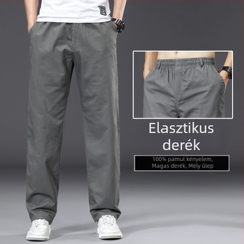Téli fleece nadrágok, 2025-ös új modell, casual cargo nadrágok, egyszínű, egyenes szabás, meleg, pamut