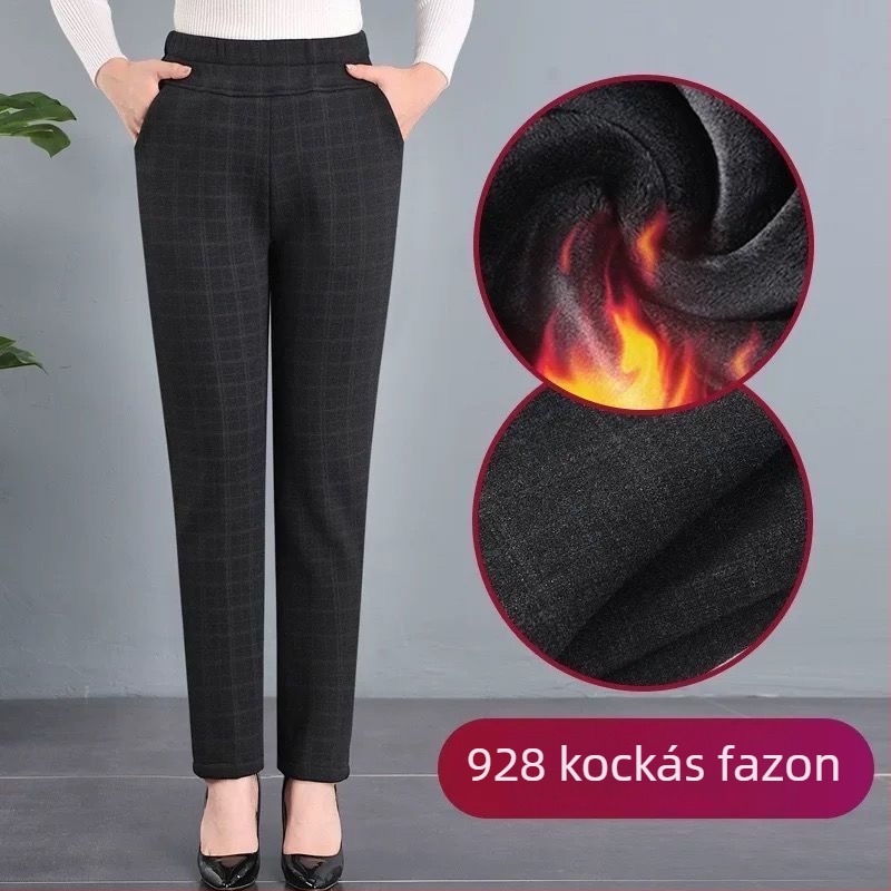 Középkorú és idősebb nők számára, minden évszakra, fleece-béléssel, lazán szabott mindennapi fazon