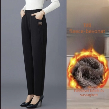 Női harémnadrág, béléses, chenille anyag, spandex keverék, háromnegyedes hosszúságú