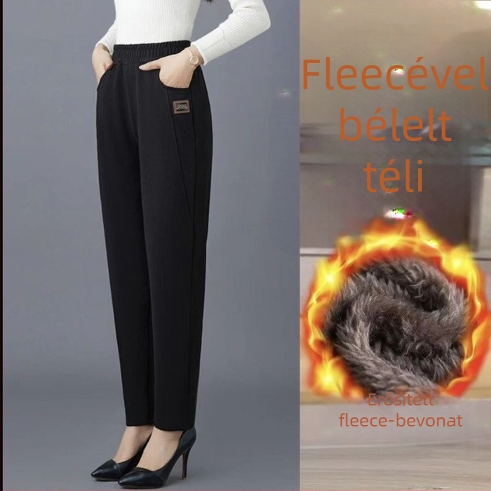 Női harémnadrág, béléses, chenille anyag, spandex keverék, háromnegyedes hosszúságú