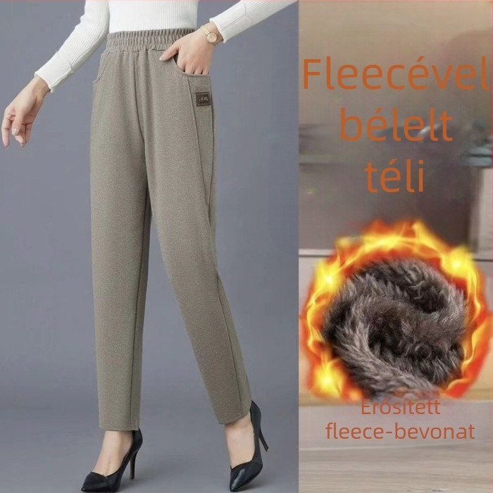 Női harémnadrág, béléses, chenille anyag, spandex keverék, háromnegyedes hosszúságú