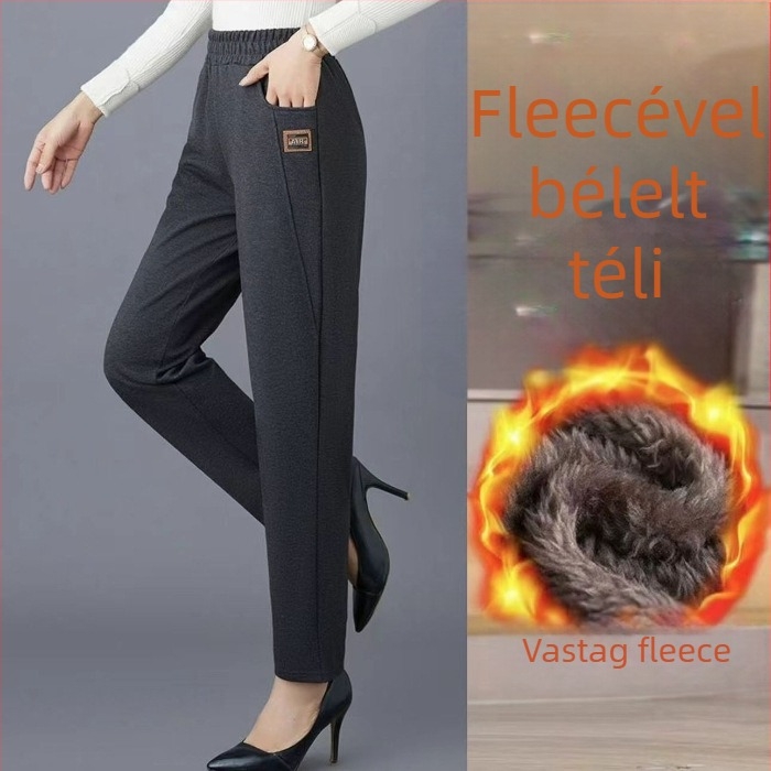 Női harémnadrág, béléses, chenille anyag, spandex keverék, háromnegyedes hosszúságú