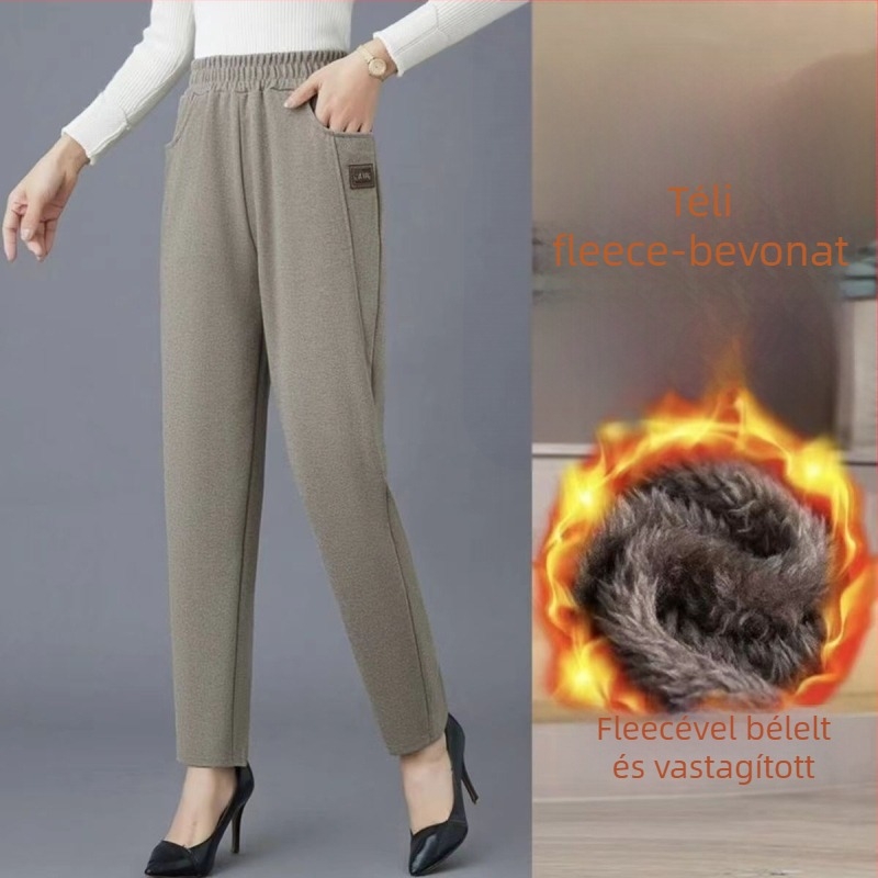 Női harémnadrág, béléses, chenille anyag, spandex keverék, háromnegyedes hosszúságú