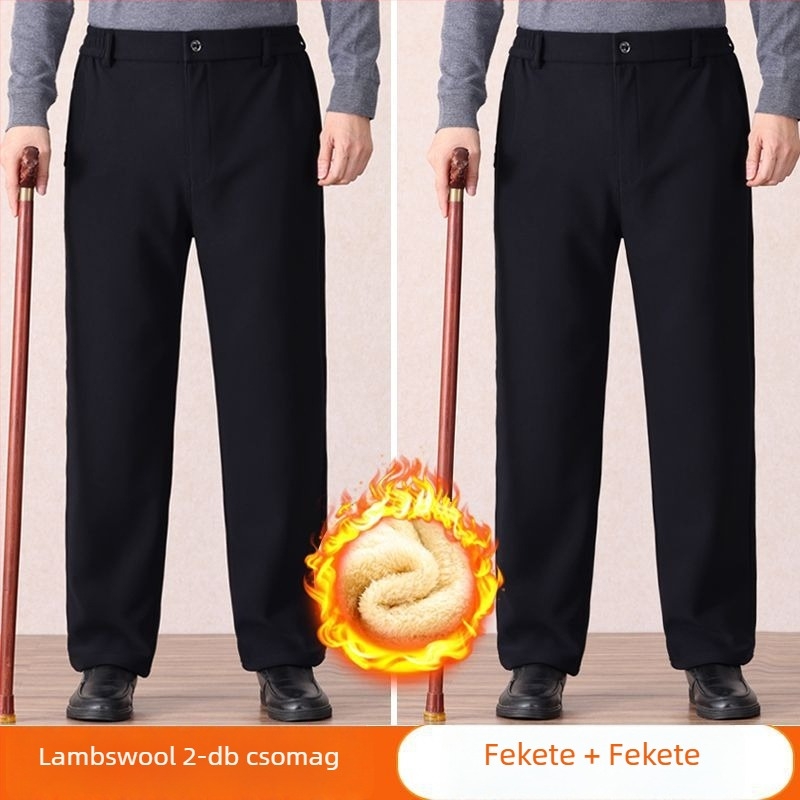 Férfiaknak szóló egyenes szabású casual nadrág, mikro-elasztikus derékkal, bambuszrost-selyem szövet, tavasz