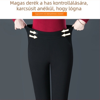 Női enyhén trapéz szabású casual nadrág Cotton Wheel anyagból, fő anyag tartalom 50–70%, téli szezon 2024, közepes vastagság