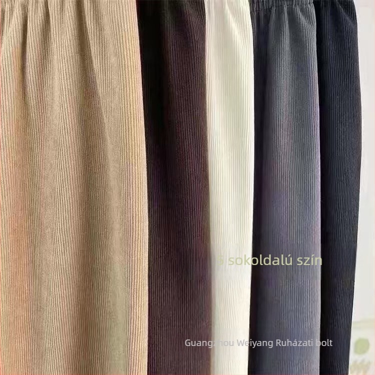 Női vastag téli melegítőnadrág, magas derék, laza szabású, Kapok velúr, elasztikus