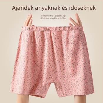 Plusz méretű női pamut fehérnemű, magas derék, szabad szabás, antibakteriális, virágmintás