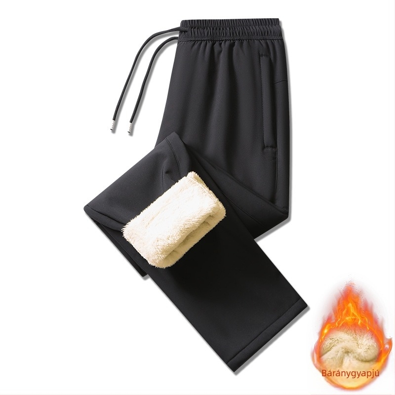 Üzleti casual nadrág, egyenes szabás, fleece bélés, 100% poliészter, zipzár