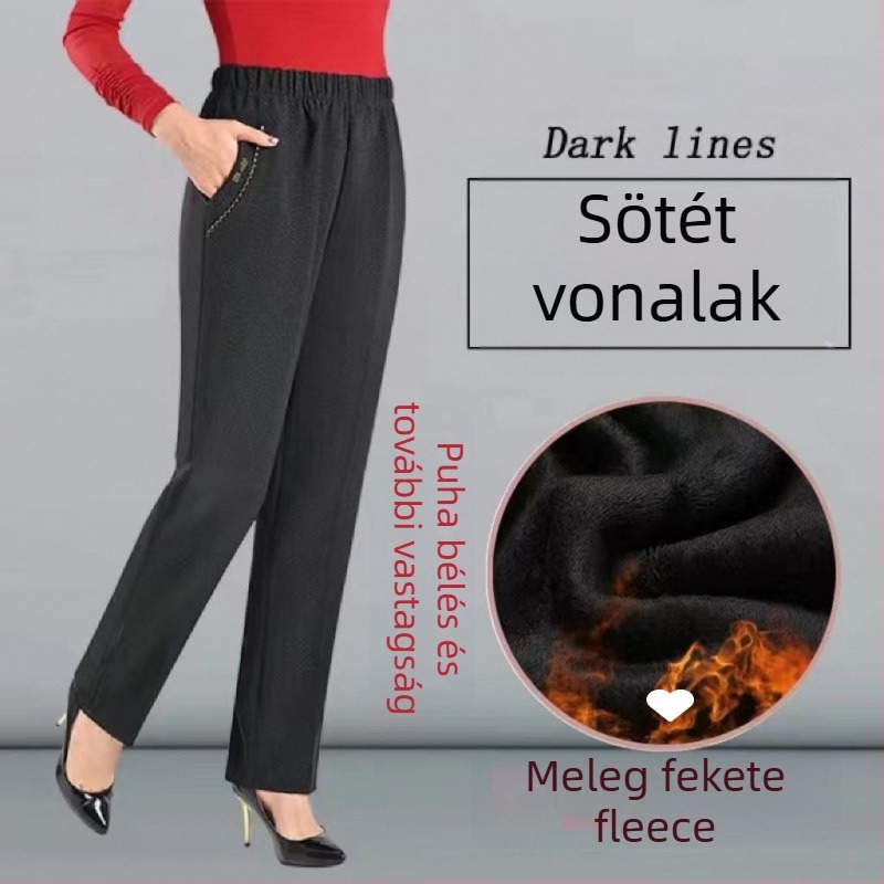 Női egyenes szárú nadrág pamut anyagból, PVC fő anyag, normál vastagság, 2024 tavasz, Diamond/Royal Sister stílus, mindennapi nadrág