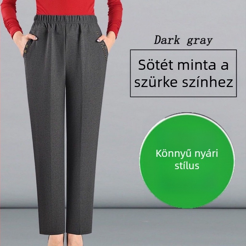 Női egyenes szárú nadrág pamut anyagból, PVC fő anyag, normál vastagság, 2024 tavasz, Diamond/Royal Sister stílus, mindennapi nadrág