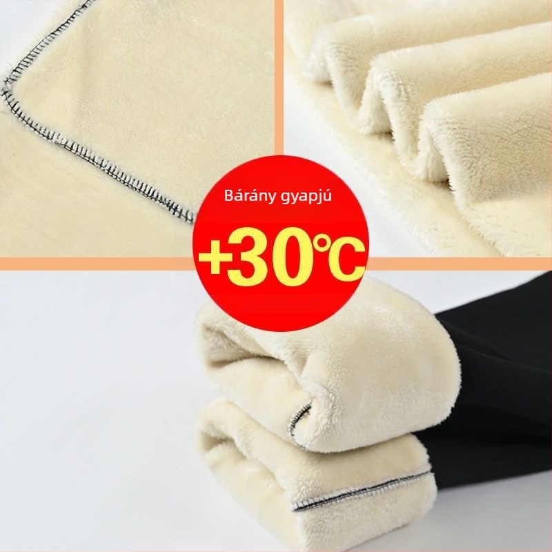 Téli női nadrág fleece-béléssel, laza szabás, idős nőknek, kültéri viselethez