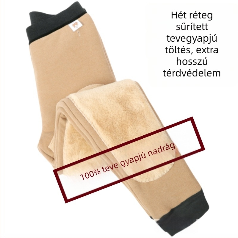 Férfiak számára kényelmes sportos nadrág (100% teve szőr, vastag anyag, magas rugalmasság, magas derék, egyenes szabás)