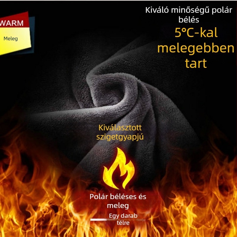 Woodpecker téli nadrág fleece-béléses, vastag, kényelmes, férfiaknak egyenes szabású, kültéri viselethez