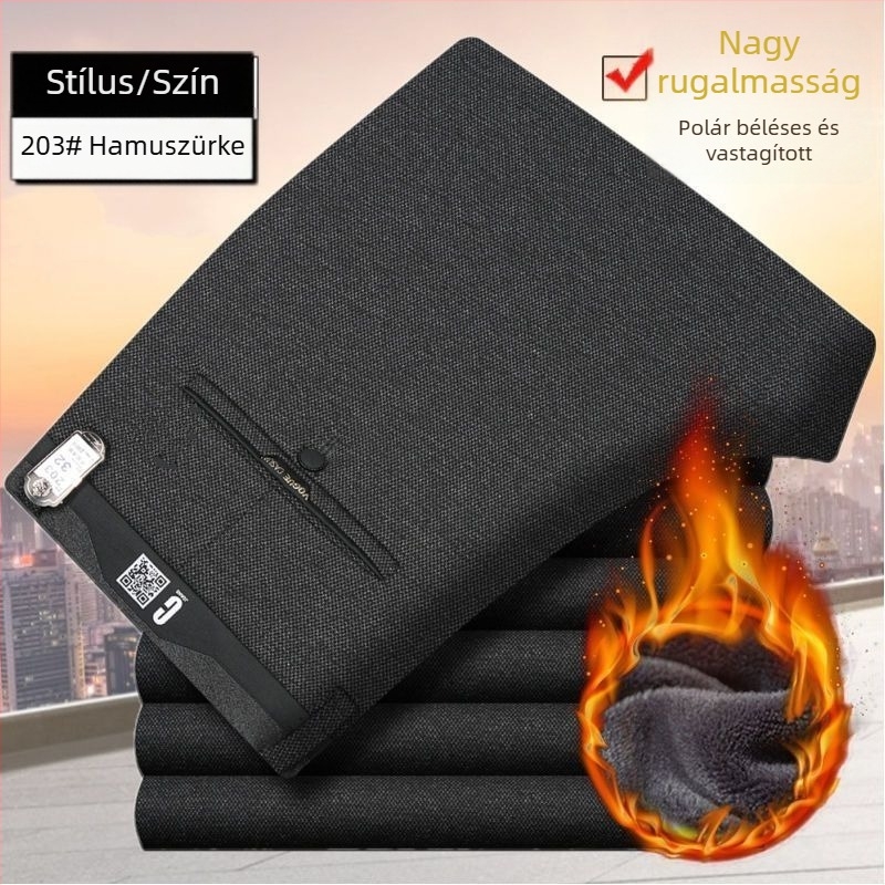 Woodpecker téli nadrág fleece-béléses, vastag, kényelmes, férfiaknak egyenes szabású, kültéri viselethez