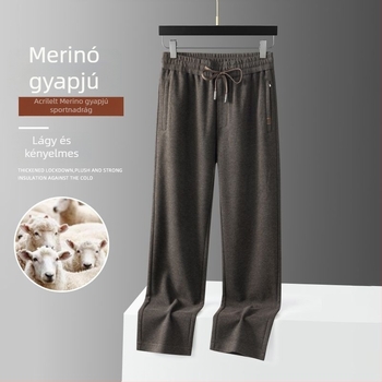 Üzleti-kényelmes nadrág, lazább szabás, középmagas derék, övvel, cipzáras zárás, vastag téli anyag