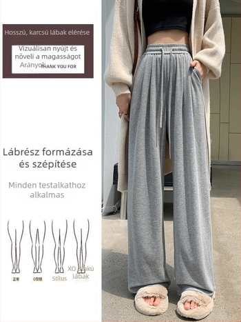 Derong bársonyos anyagú női széles nadrág, magas derék, ősz-tél 2025, 95% poliészter