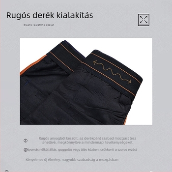 Férfi üzleti-casual nadrág, magas derekú, egyenes szabású, nylon–viszkóz keverék, vastag anyag