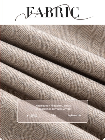 Rugalmas, magas derekú, egyenes szárú nadrág fleece béléses, őszi‑téli 2025, anyag TR, PVC ≤30%, egyszínű minta