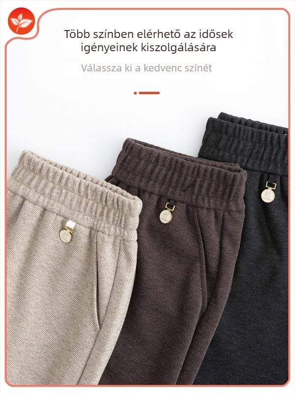Rugalmas, magas derekú, egyenes szárú nadrág fleece béléses, őszi‑téli 2025, anyag TR, PVC ≤30%, egyszínű minta