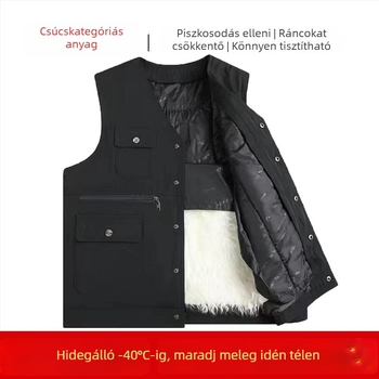 Férfi téli kordbársony mellény nyúlszőr béléssel