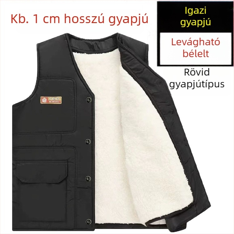 Férfi téli kordbársony mellény nyúlszőr béléssel