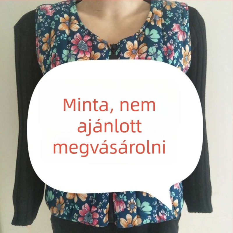 Női rövid mellény pamut-púpos töltettel, elasztikus, plusz méret, tej-selyem anyag