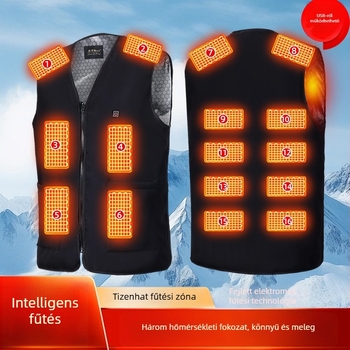 Férfi 16-zónás fűtőmellény téli intelligens elektromos fűtéssel