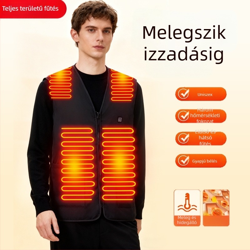 Férfi 16-zónás fűtőmellény téli intelligens elektromos fűtéssel