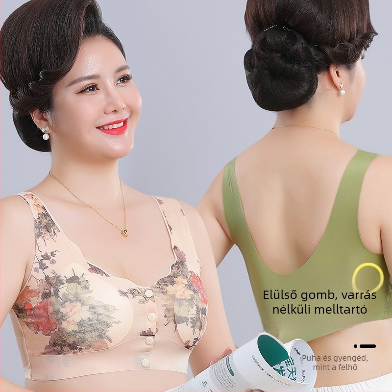 Melltartó vezeték nélküli, vest-stílusú, elülső záródás, lélegző hálós anyagból, habos kosárkák