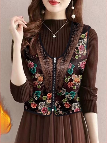 Női mellény/aláöltözet félnyitott gallérral, nylon, 90–95% poliészter, spandex