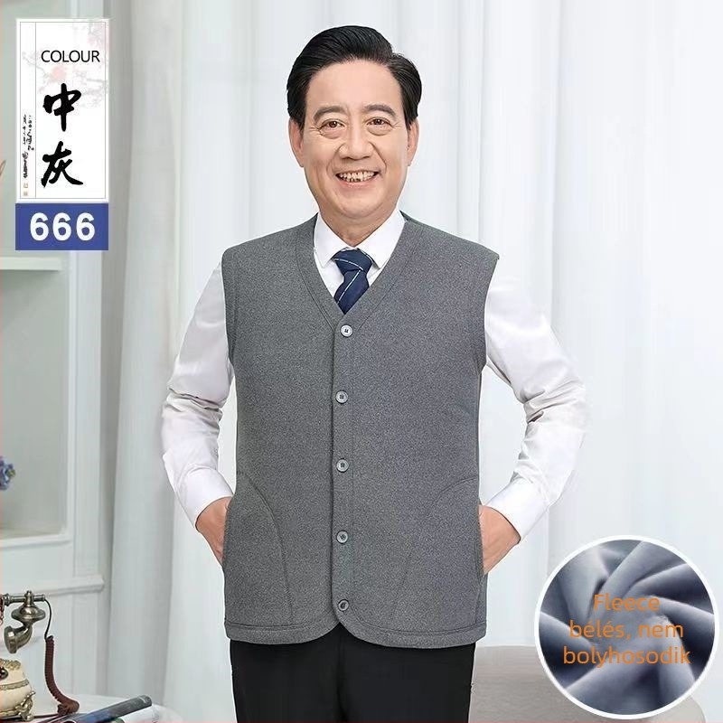 Őszi-téli bársonybéléses mellény felnőtt nőknek, V-nyakú, háromrétegű, plusz méret