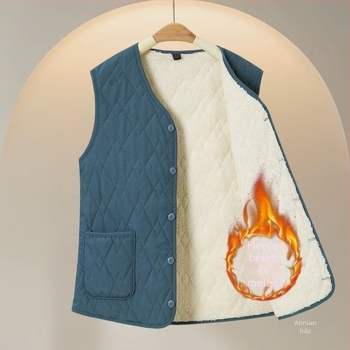 Fleece-bélelt mellény őszi–téli szezonra, vast és meleg, felnőtteknek