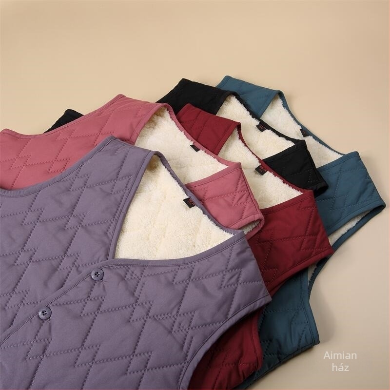 Fleece-bélelt mellény őszi–téli szezonra, vast és meleg, felnőtteknek