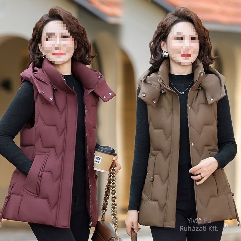 Felnőtt nőknek szóló V-nyakú mellény, 90–95% rayon