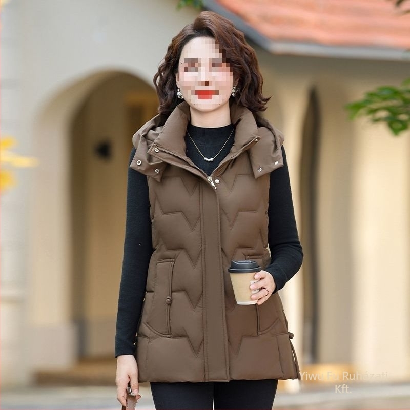 Felnőtt nőknek szóló V-nyakú mellény, 90–95% rayon