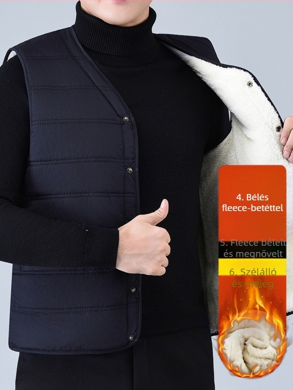 Pamut Corduroy mellény kapucnival, V-nyakú, laza szabás, fő anyag: nyúlszőr