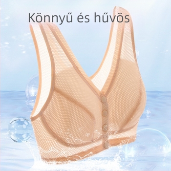 Nylon anyagú külsővel, Push-Up, plus size, sportos vékony fazon, elülső záródás, teljes kosár