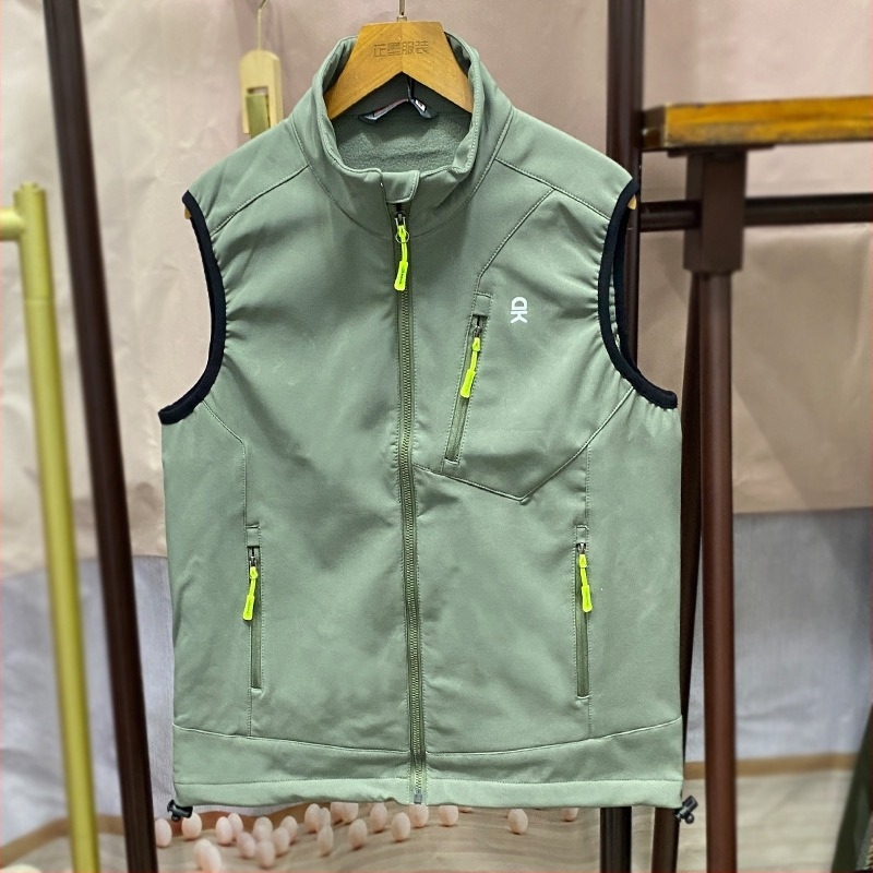 Női állógalléros, fleece-belelt Soft Shell mellény szabadban futáshoz