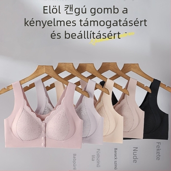 Szoptatós melltartó vest-stílusban, seamless, elől gombos zárás, lélegző, 3/4 kosár habos töltéssel