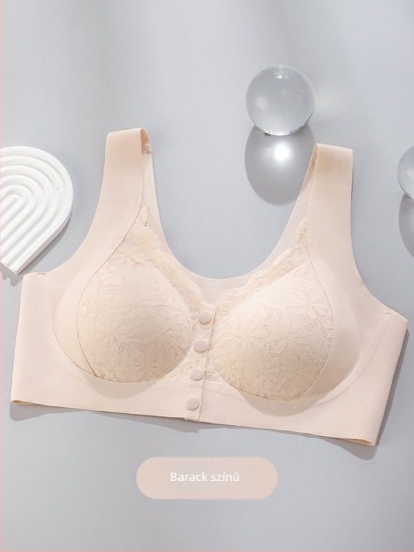 Szoptatós melltartó vest-stílusban, seamless, elől gombos zárás, lélegző, 3/4 kosár habos töltéssel