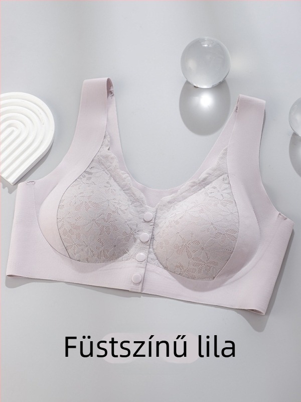 Szoptatós melltartó vest-stílusban, seamless, elől gombos zárás, lélegző, 3/4 kosár habos töltéssel
