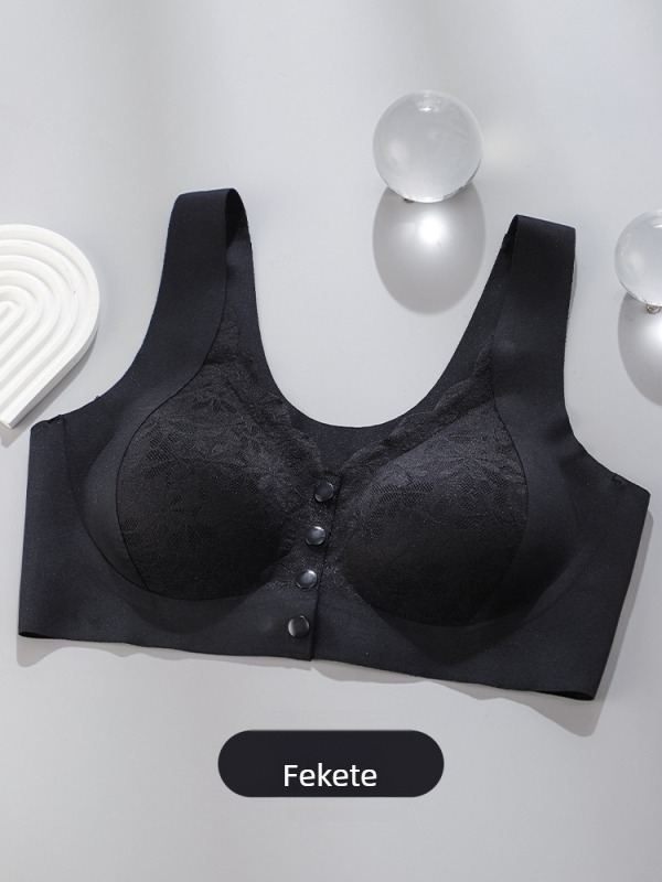 Szoptatós melltartó vest-stílusban, seamless, elől gombos zárás, lélegző, 3/4 kosár habos töltéssel