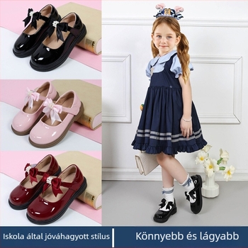 Lányoknak szánt iskolai cipő, felsőrész: műbőr, Velcro-zárás, PU bélés és PU talpbetét, gumitalp