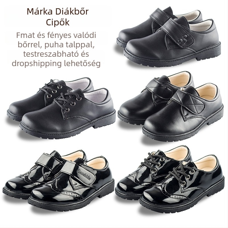 Platform cipők fiúknak, PU felső rész, Velcro zár, belső műbőr, gumitalp
