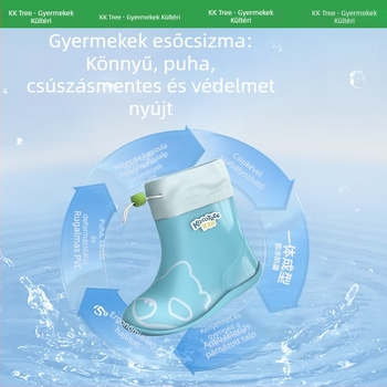Kocotree gyerek esőcsizma, uniszex, PVC felső rész, alacsony szár, rajzfilms-stílus