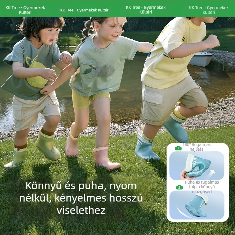 Kocotree gyerek esőcsizma, uniszex, PVC felső rész, alacsony szár, rajzfilms-stílus
