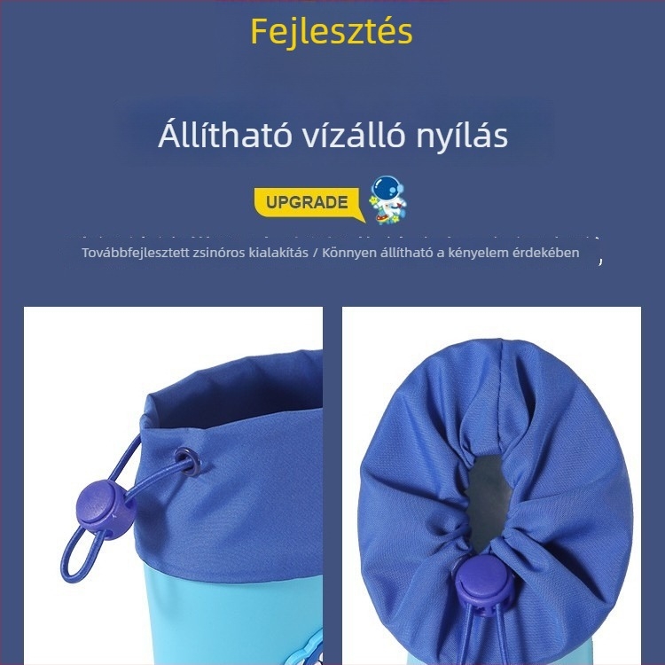 Gyerekeknek való esőcsizma fiúknak, csúszásmentes, vízálló, rugalmas felsőrésszel, 1–9 éveseknek.