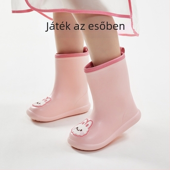 Gyerekeknek készült esőcsizma rajzos mintával, vízálló és csúszásmentes, EVA anyagú, 4–12 éveseknek