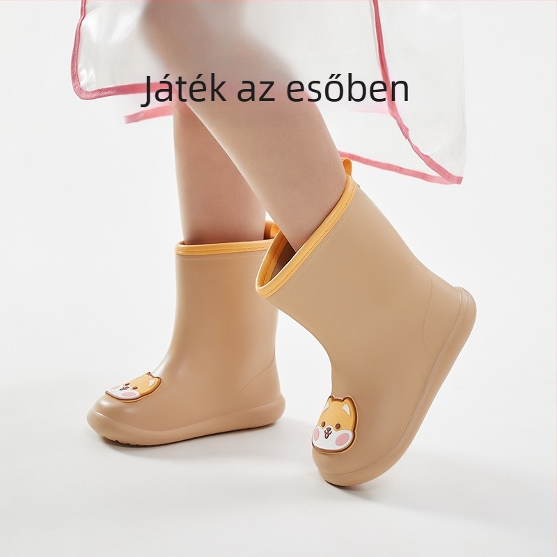 Gyerekeknek készült esőcsizma rajzos mintával, vízálló és csúszásmentes, EVA anyagú, 4–12 éveseknek